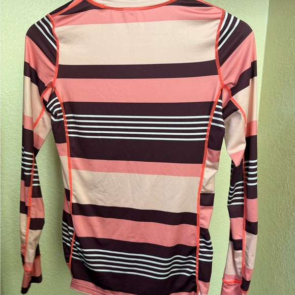 Kari Traa Stripe Long Sleeve Performance Top Pink/Maroon Small - Picture 6 of 6